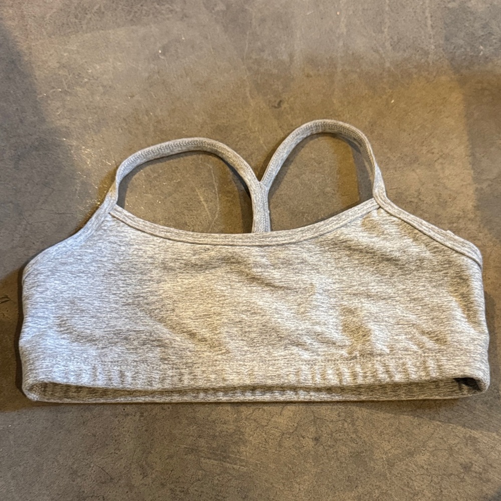 Beyond Yoga Spacedye Slim Racerback Grey Sports Bra - Size Small